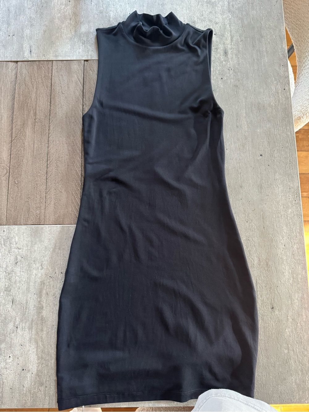Babaton Black Sleeveless Mock Neck Bodycon Dress